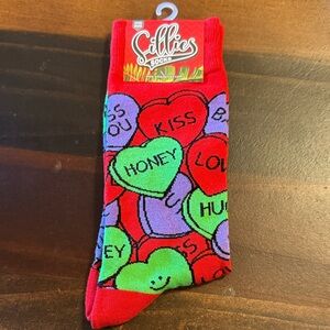 Red and Purple Heart Patterned Socks